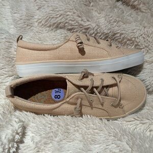 SPERRY size 8 1/2 Blush Tweed Texture Loafer Boatshoe NEW